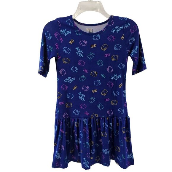 Hello Kitty Blue Signature Kitty Cat Jersey Knit Soft Dress – Small/Medium NWOT - Picture 3 of 16